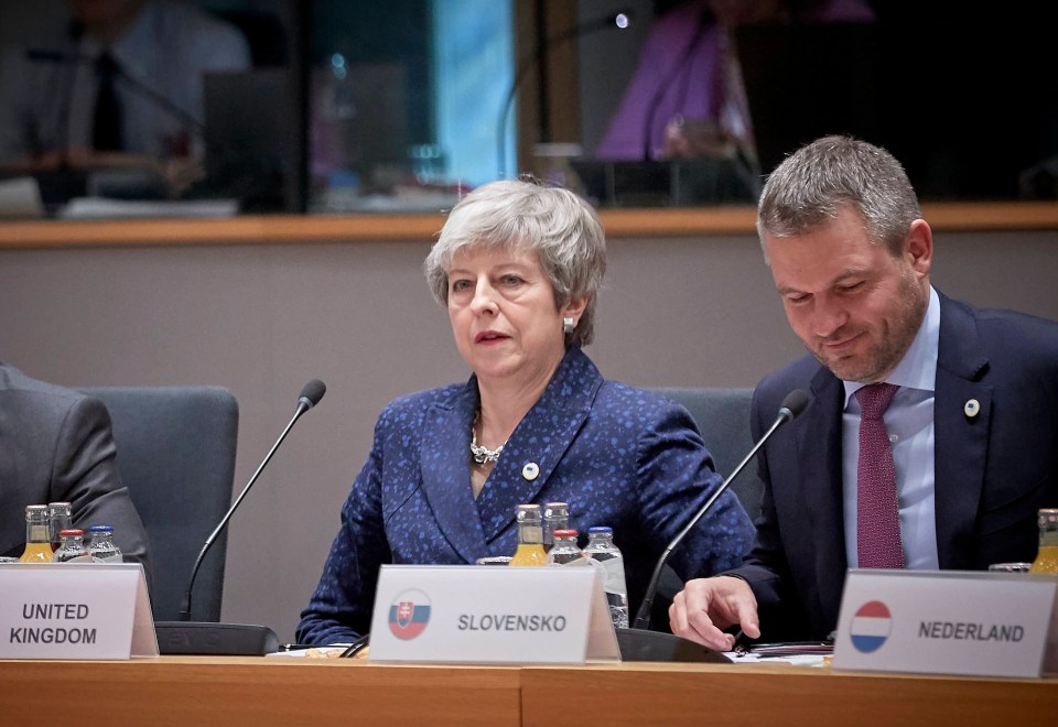  Theresa May at the European Council in Brussels today