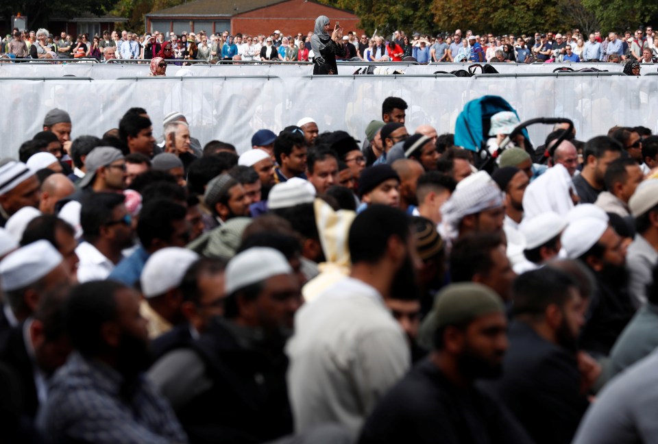 Friday prayers at Hagley Park outside Al-Noor mosque today