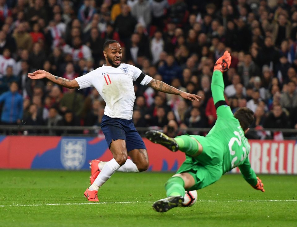  Raheem Sterling got the ball rolling early on for England with a smart finish