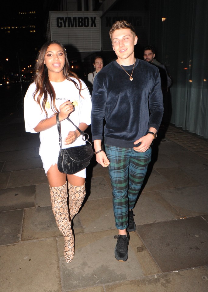  Alex looked great in a pair of on-trend tartan trousers and velour jumper