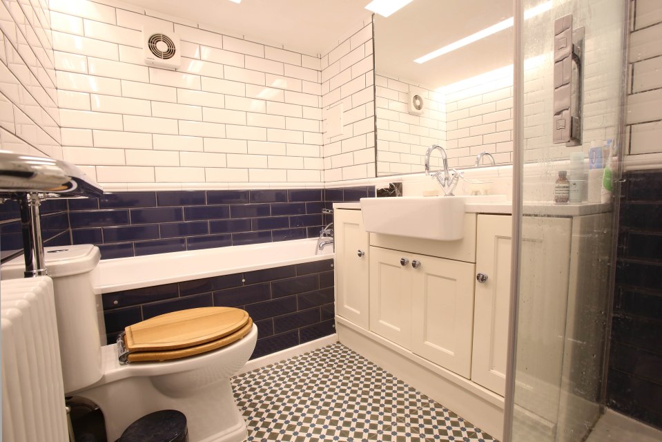  The bathroom had to be completely redone after damp repairs uncovered a number of issues