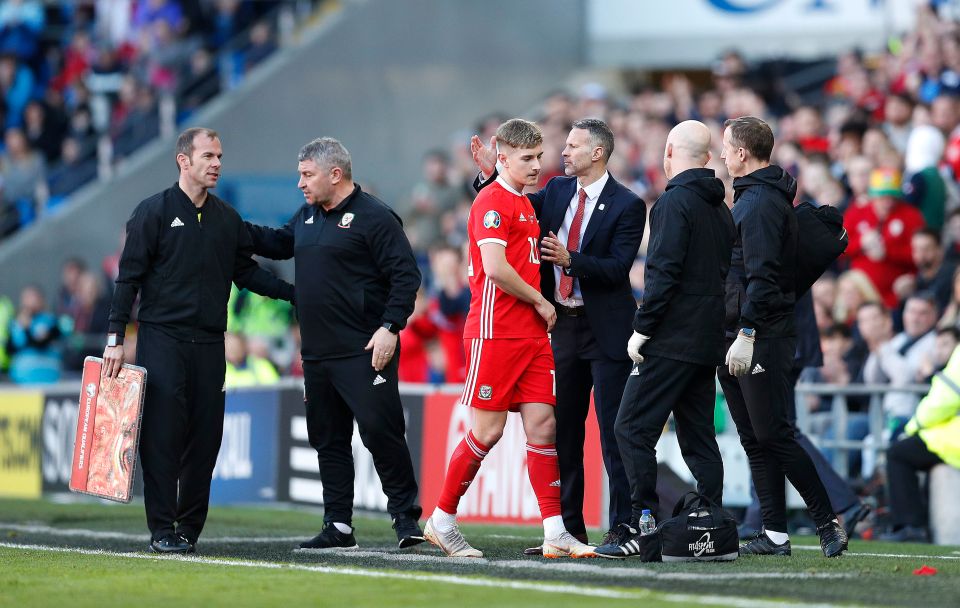  David Brooks was substituted on the hour mark by Wales boss Ryan Giggs