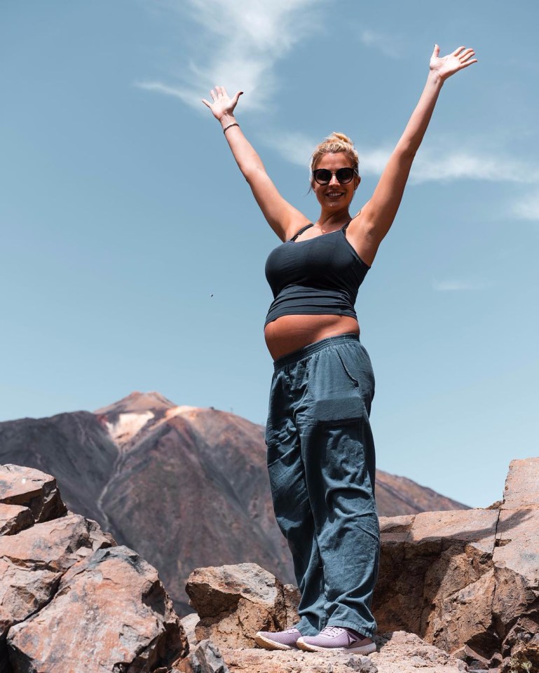  Gemma previously showed off her bump when she completed a hike earlier this week