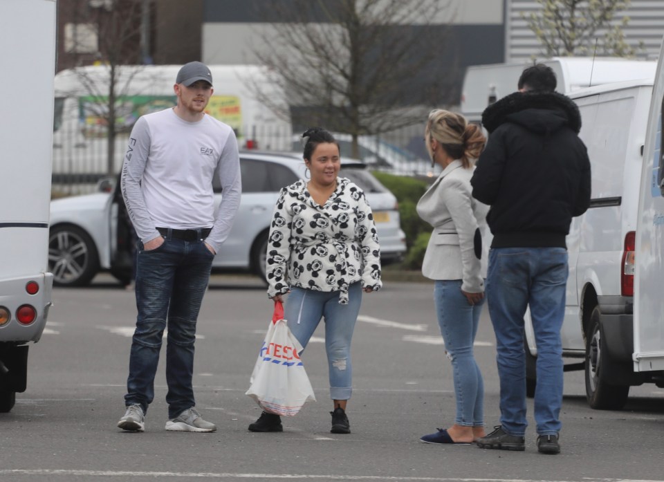  Many people gathered in the car park throughout the day