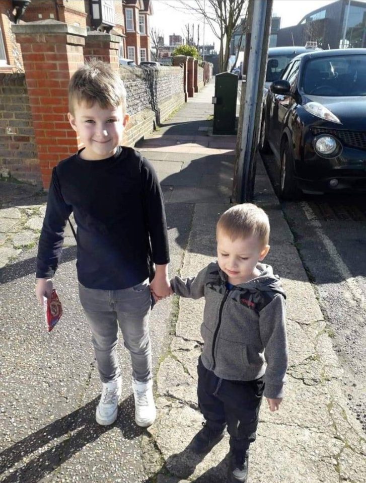  Seven-year-old Georgio and two-year-old Jaxson have bonded and love to spend time together