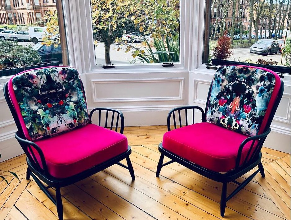  The actress recently showed fans these funky armchairs on social media