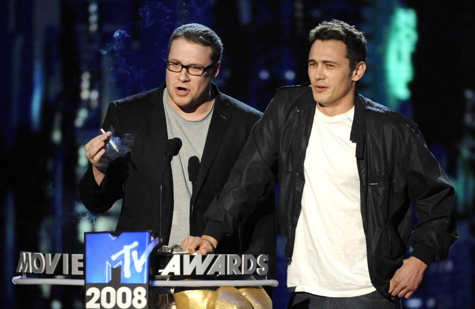  Seth Rogen once lit up a spliff onstage as he presented the MTV awards with James Franco