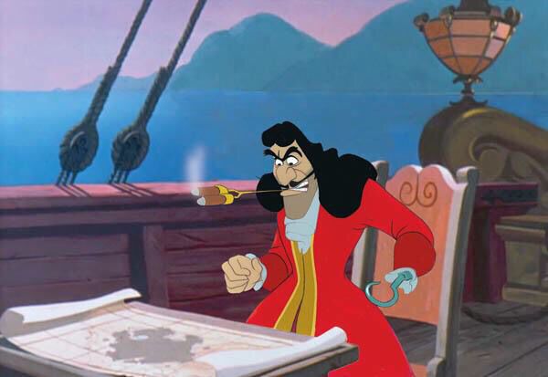  Captain Hook was seen smoking in Peter Pan