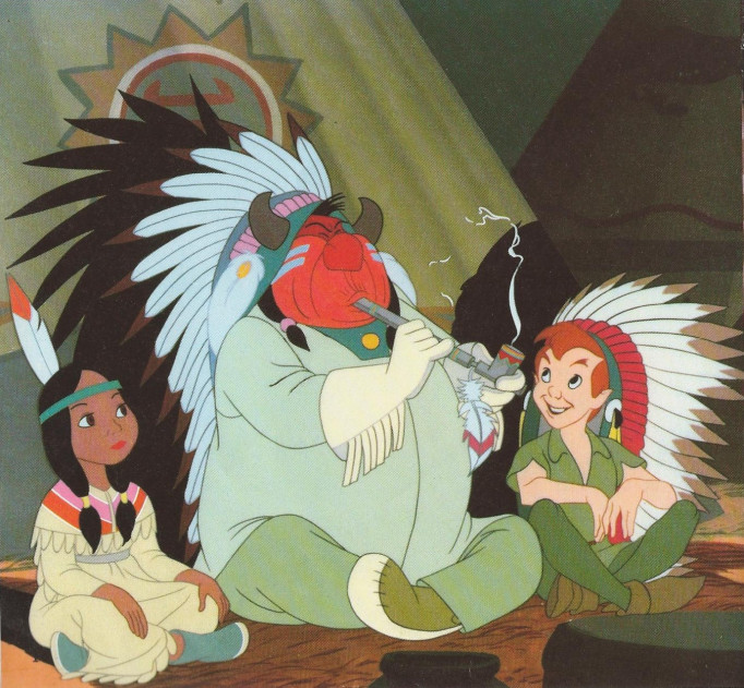  Yet another smoking scene by Disney in Peter Pan, this time showing the Indian Chief