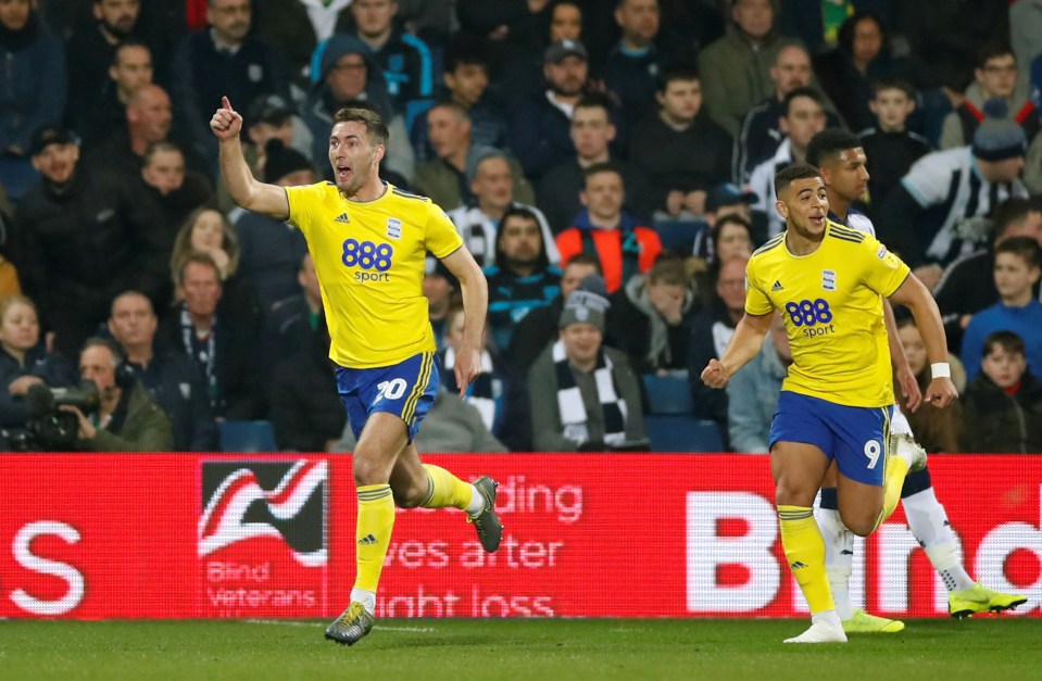  Gary Gardner celebrates his opener for Brimingham