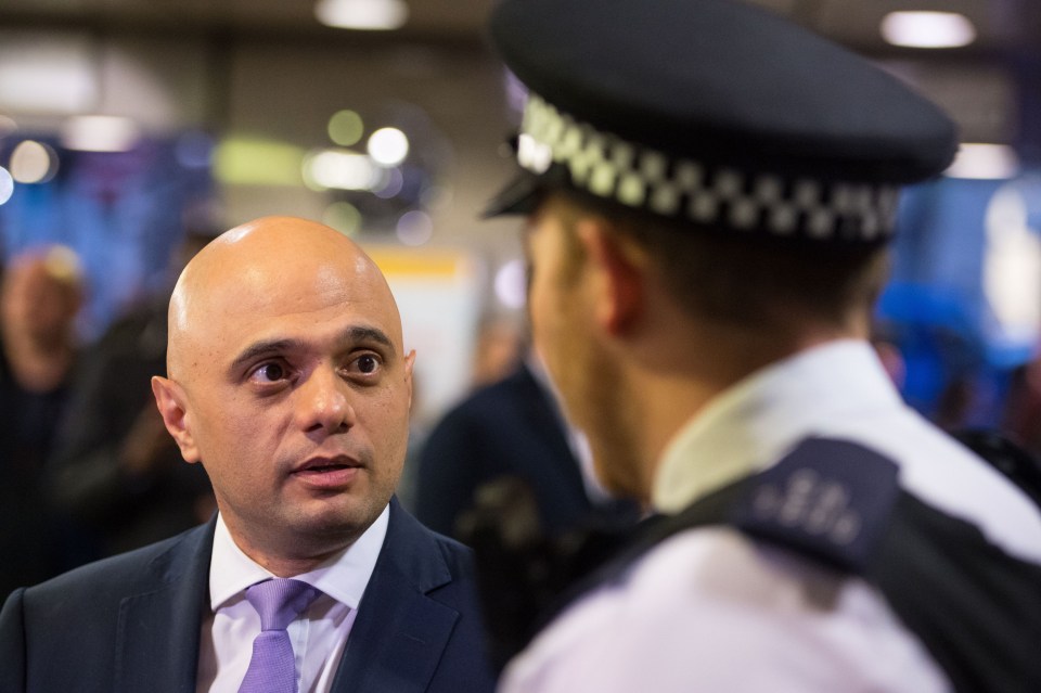 Sajid Javid promises he will give the police force the backing they need to tackle knife crime