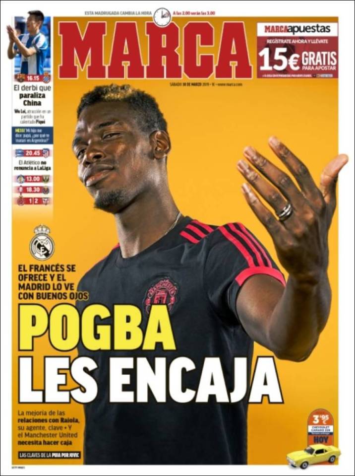  Marca claim Pogba would be a perfect fit for Real and phone-calls are ongoing