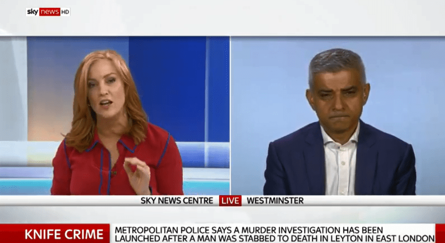  The London Mayor was grilled by Sky presenter Sarah-Jane Mee