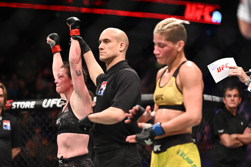  Meathball Molly McCann had her arm raised for a points win at UFC London