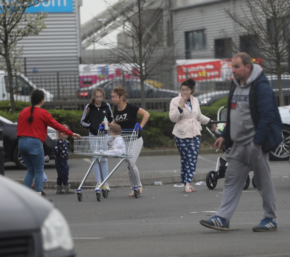  Many women were smoking as they pushing children round in buggies and trolleys