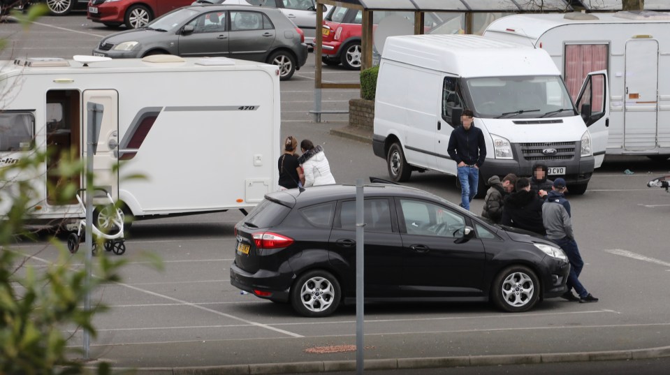  Large numbers of the travelling community took to a Tesco branch near Wembley today