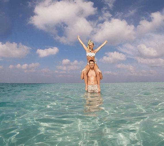  The couple have tied the knot on the Maldives island Kuramathi