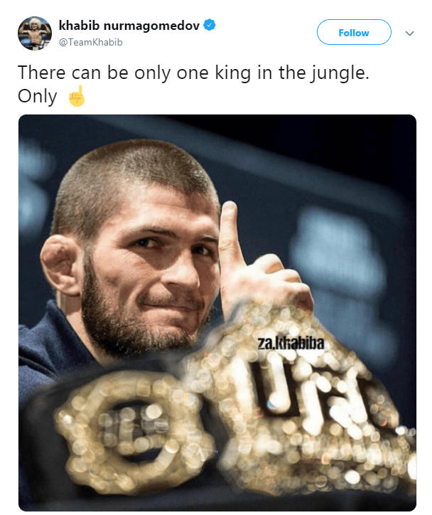  Khabib sent out this tweet mocking McGregor after he announced his retirement