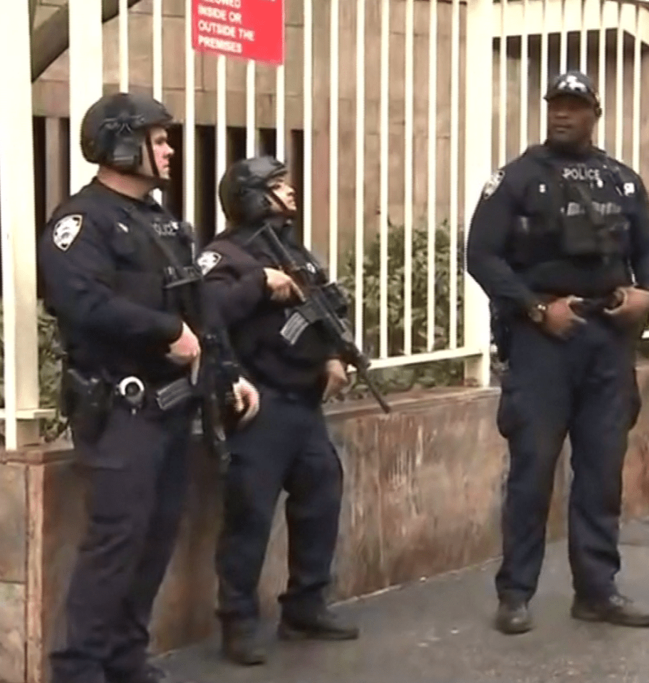  Armed officers at the Islamic Central Center of New York