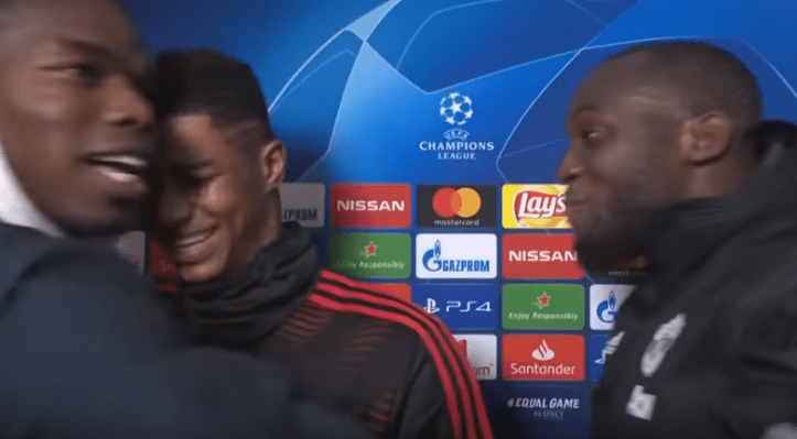  Paul Pogba hijacked BT's interview with Rashford and Romelu Lukaku