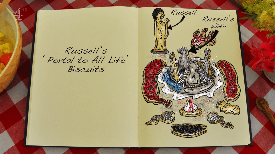  Russell outlined his 'Portal to all life' biscuits