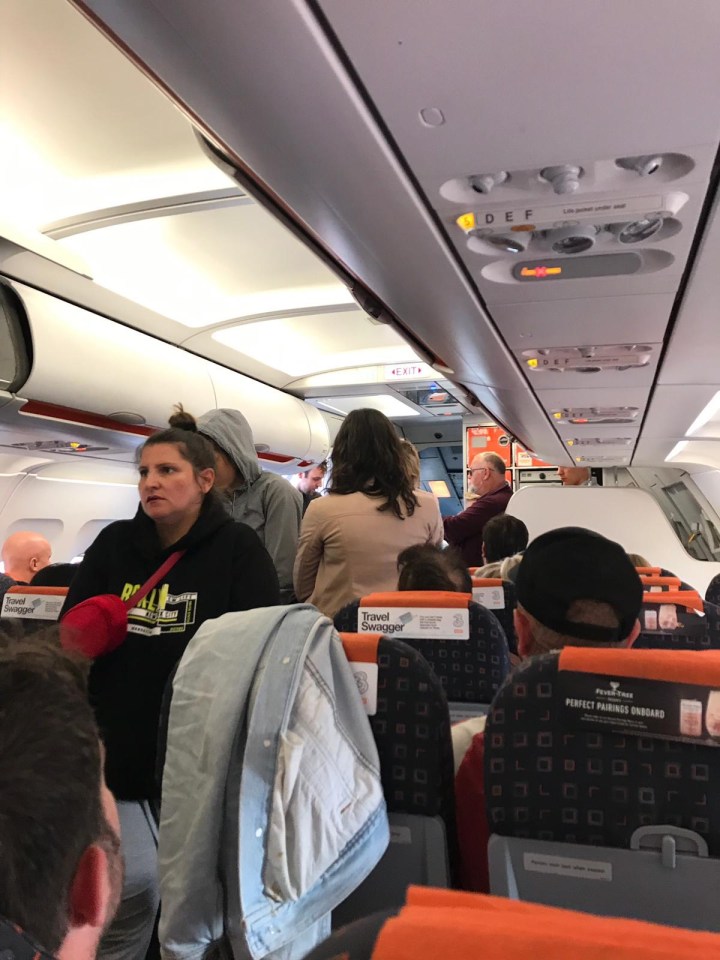  Disgruntled passengers on a diverted easyJet flight from Amsterdam yesterday afternoon