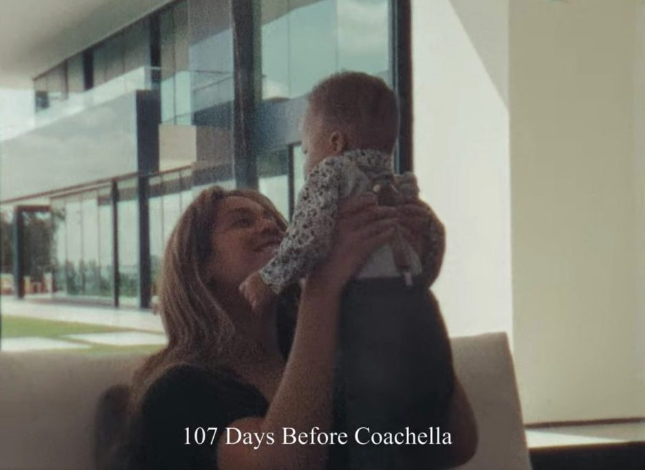  She appears to wear no makeup and comfy clothes as she smiles at her baby in scenes from the Netflix doc