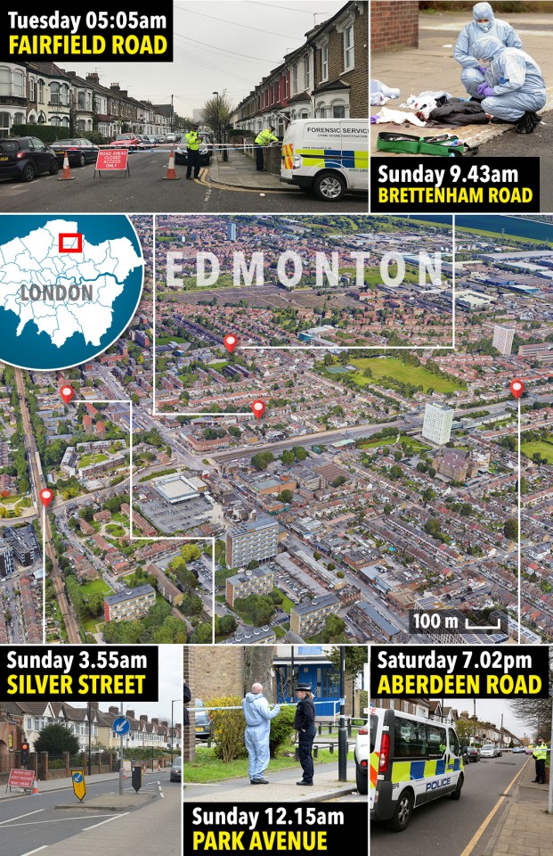 Edmonton saw five stabbings in four days in close proximity to each other