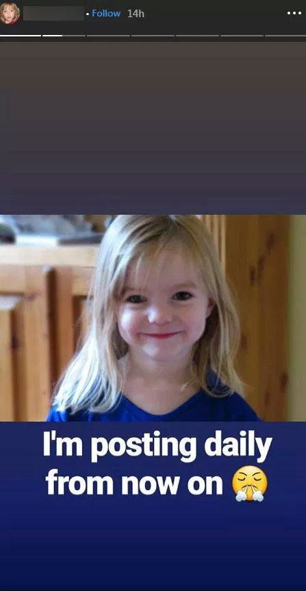 The account owner posted an Instagram story today saying they would be ‘posting daily’