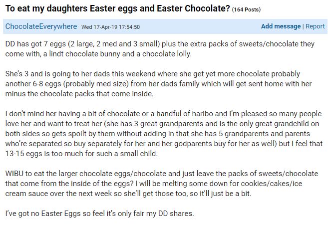  The mum has predicted that her daughter may end up with up to 15 Easter eggs