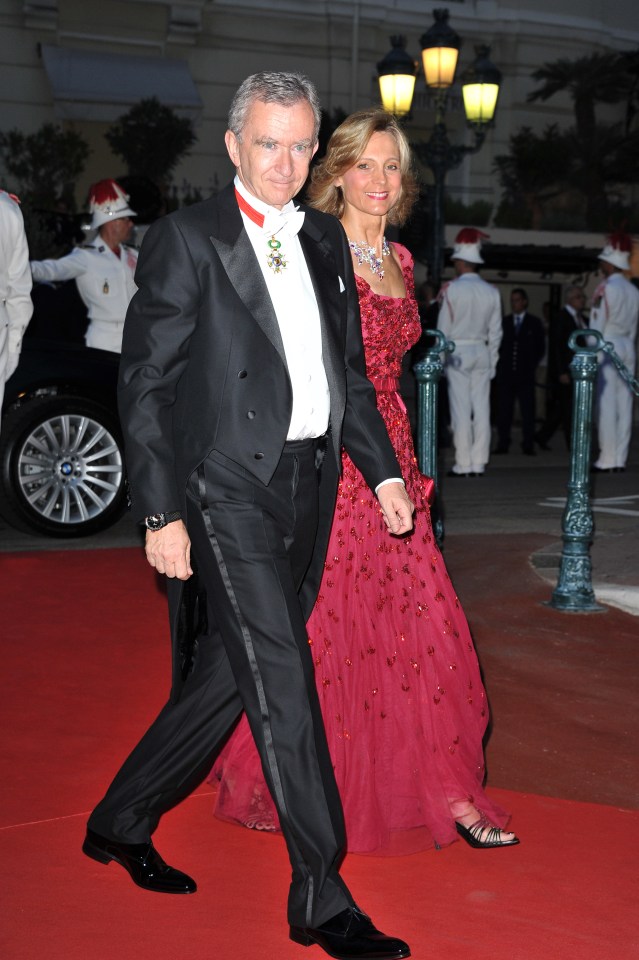 Bernard Arnault and his wife Helene Mercier attend a dinner in Monaco in 2011