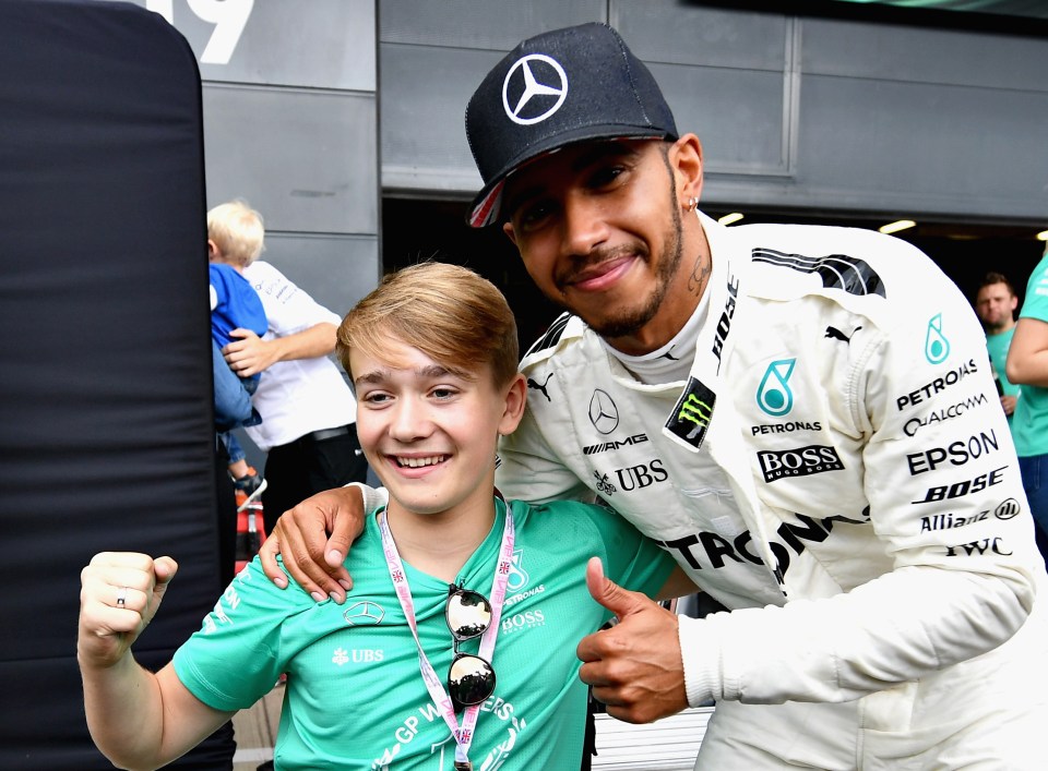  Billy Monger poses with Lewis Hamilton... but could he be racing the five-time world champ soon?