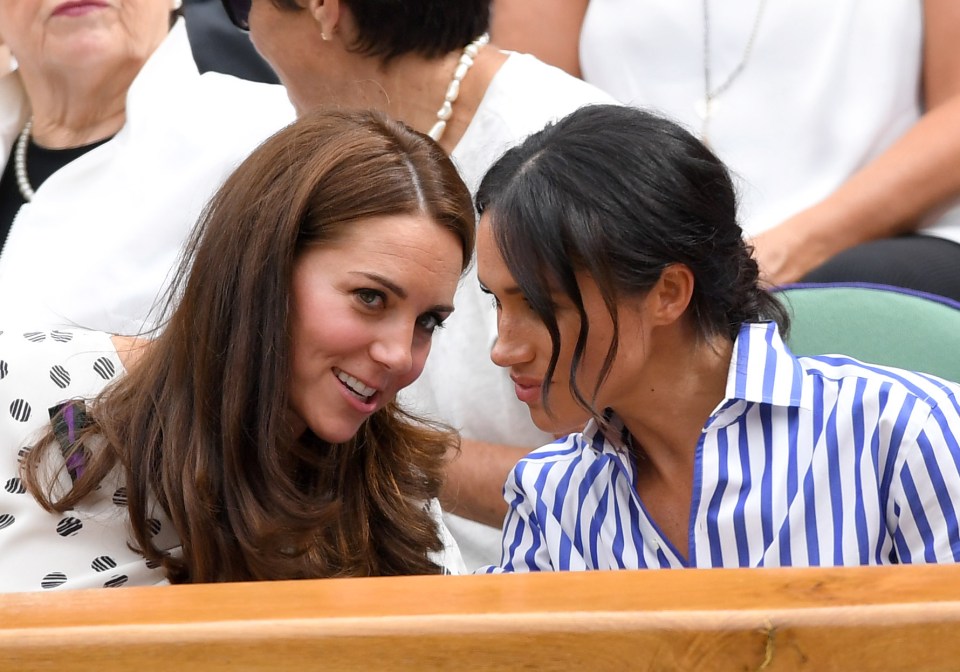 Meghan Markle and Kate Middleton were pictured chatting like the closest of friends at Wimbledon 2018