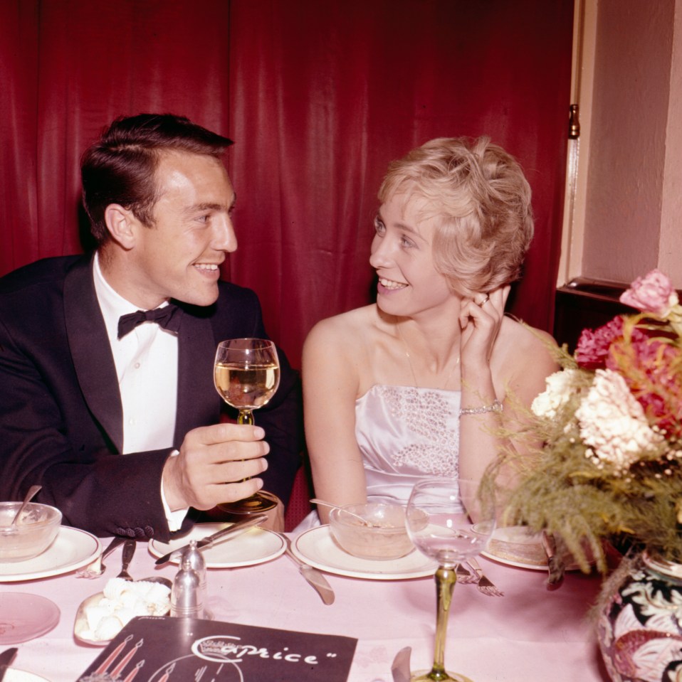  Greaves with his wife Irene at a London restaurant in 1965