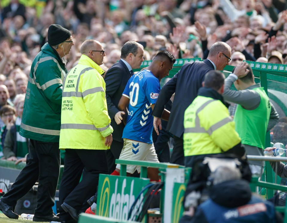  Morelos was dismissed for the fifth time this season in the Old Firm derby