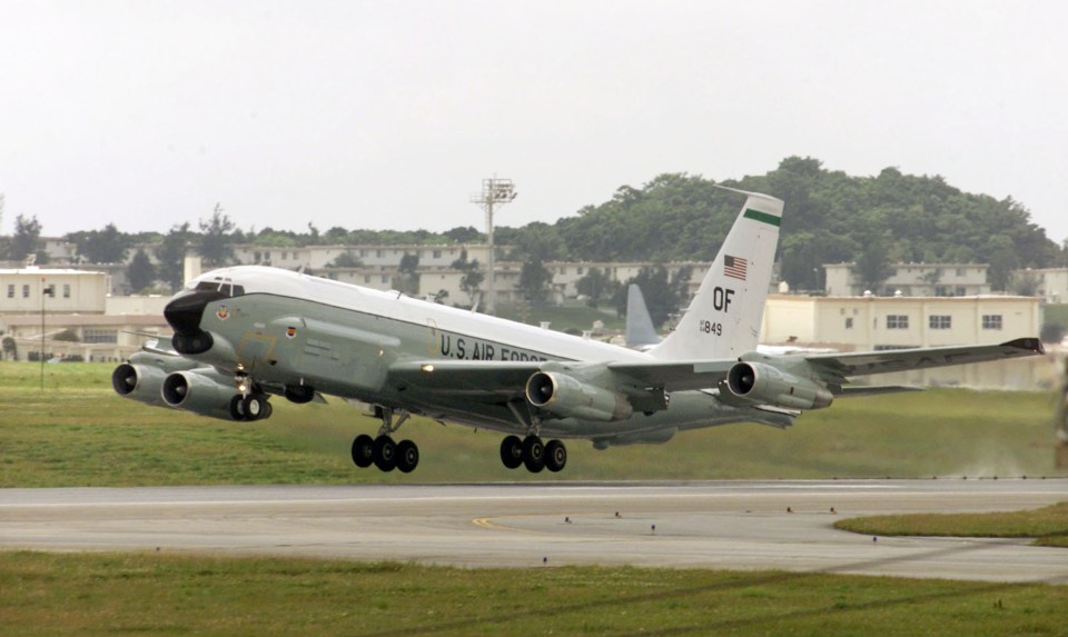  An RC-135S aircraft is on a mission to monitor North Korea's covert missile programme