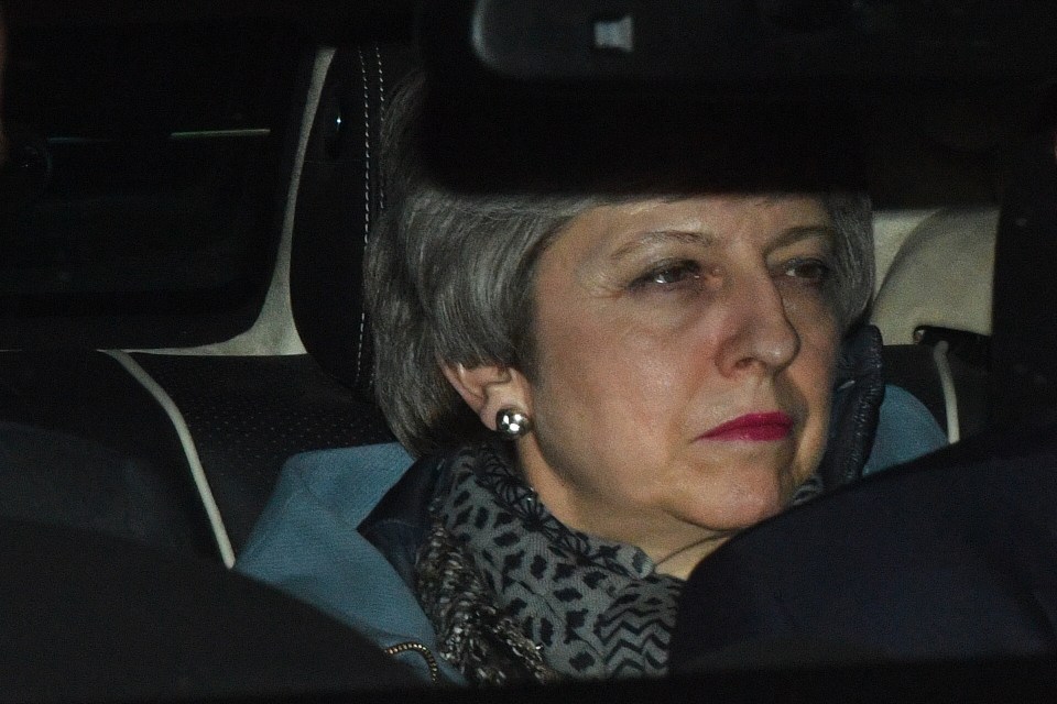  Glum Mrs May leaving the House of Commons tonight as she gears up for a mammoth Cabinet session tomorrow