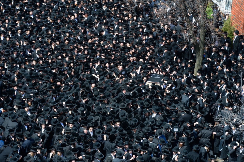  Enormous crowds packed into Boro Park in Brooklyn yesterday