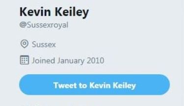  Kevin still has his Twitter account under the username @sussexroyal