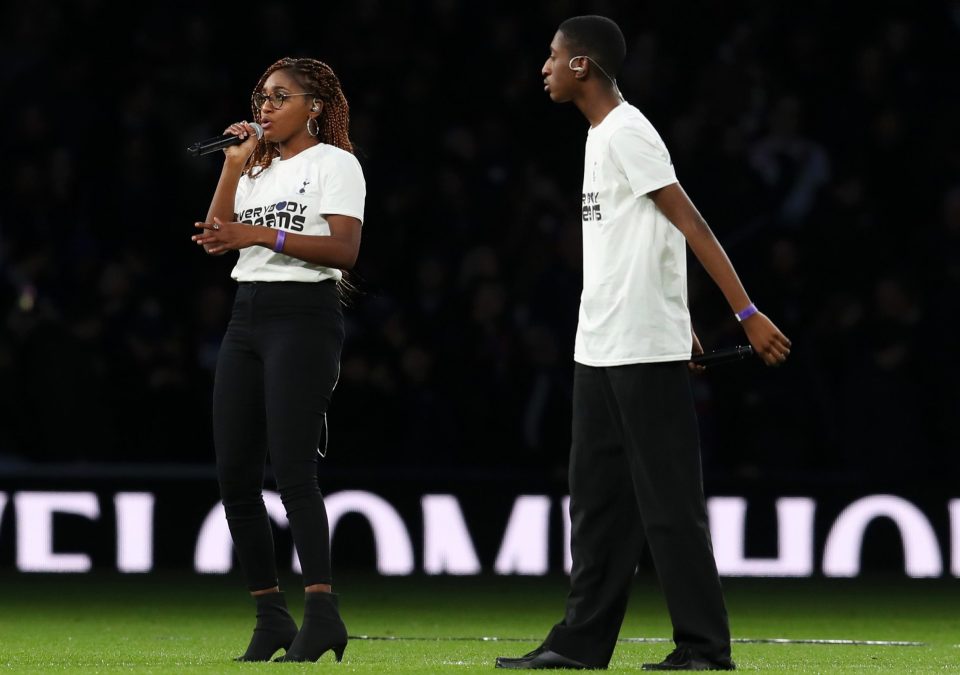  X Factor star and Tottenham teenager Lanya Matthews took centre stage with her performance