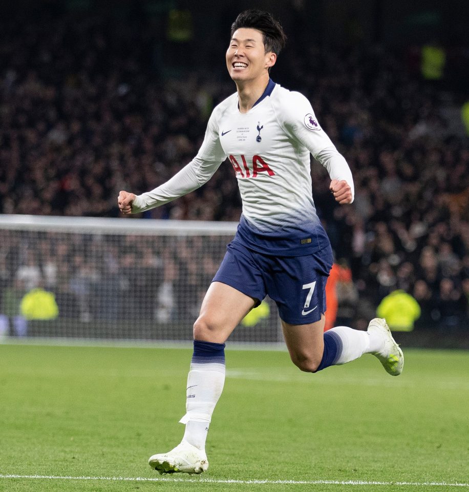  Son Heung-min celebrates after his deflected strike against Crystal Palace