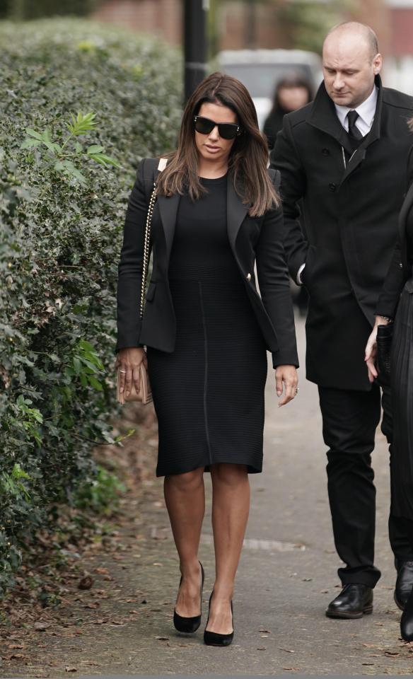  Rebekah Vardy arrives for the service in North London