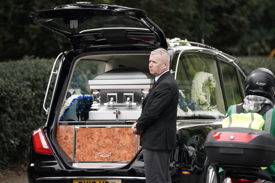  Mike's coffin outside Christ Church in Southgate, North London