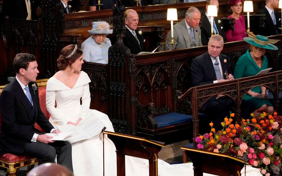  Fergie taking centre stage at the wedding of her daughter Princess Eugenie and Jack Brooksbank