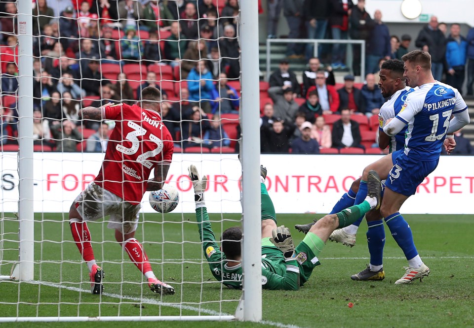  Byrne scored a late goal to salvage a point for Wigan on Saturday