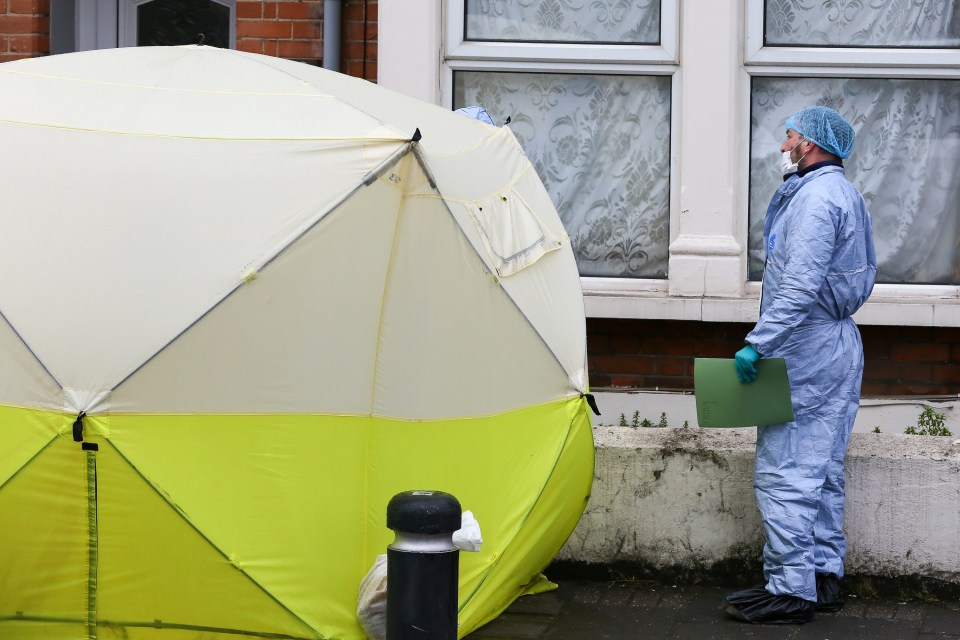  A forensic tent where the man died last night