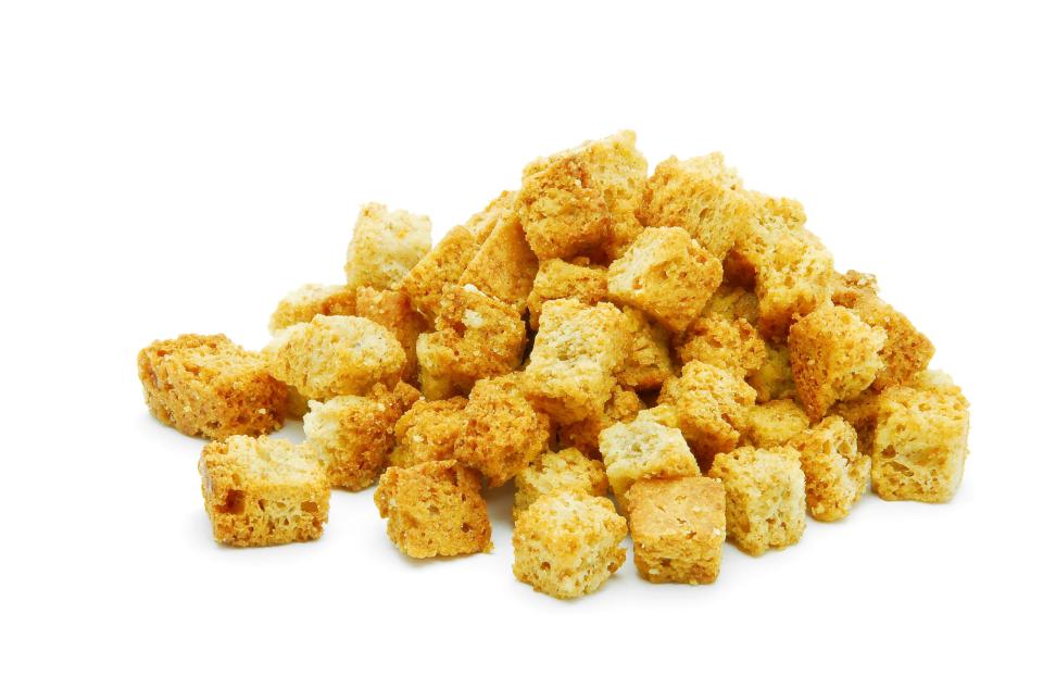  Turn a stale loaf into crispy croutons by chopping it into cubes to help you avoid waste