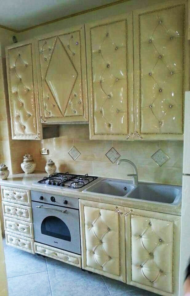  Padded cupboards and drawers make this kitchen feel like a padded cell