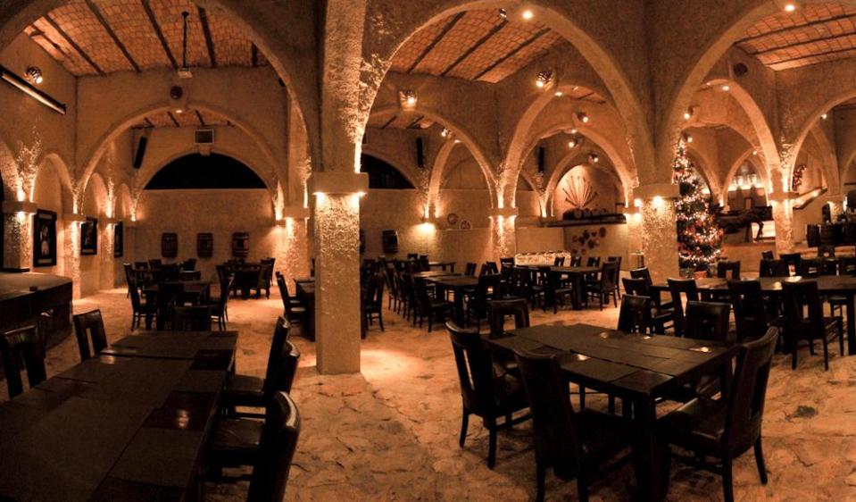  The restaurant is situated in a cave almost five metres underground