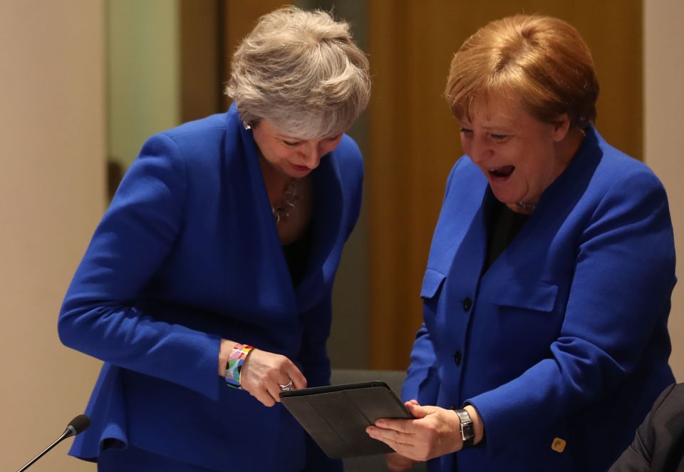  Mrs May and Mrs Merkel laughed about being dressed almost identically